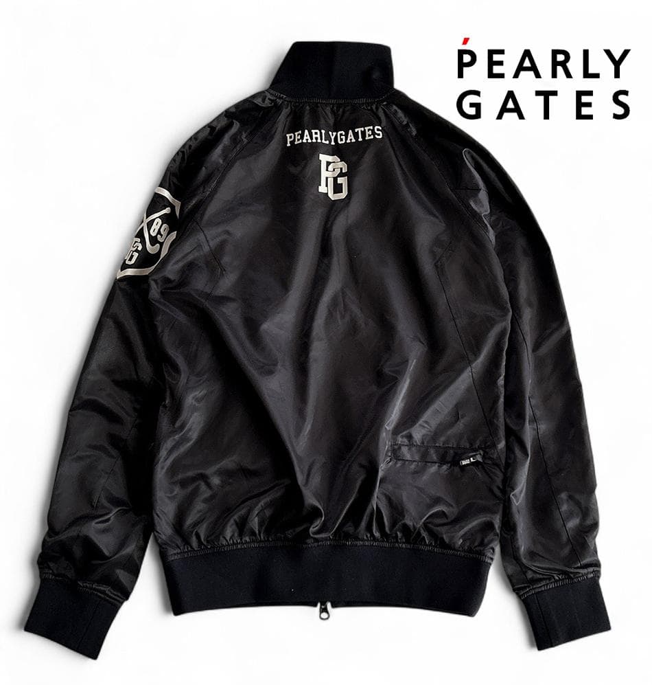 未使用級パーリーゲイツ 蓄熱フィルム裏地 ダブルジップスニードジャケット紺