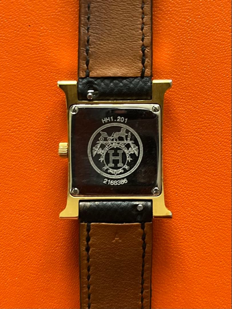 エルメス　HERMES レディース ブラック Hウォッチ　時計