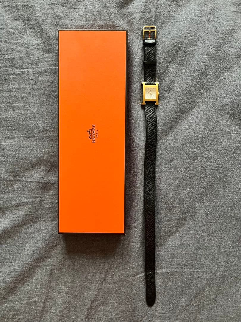 エルメス　HERMES レディース ブラック Hウォッチ　時計