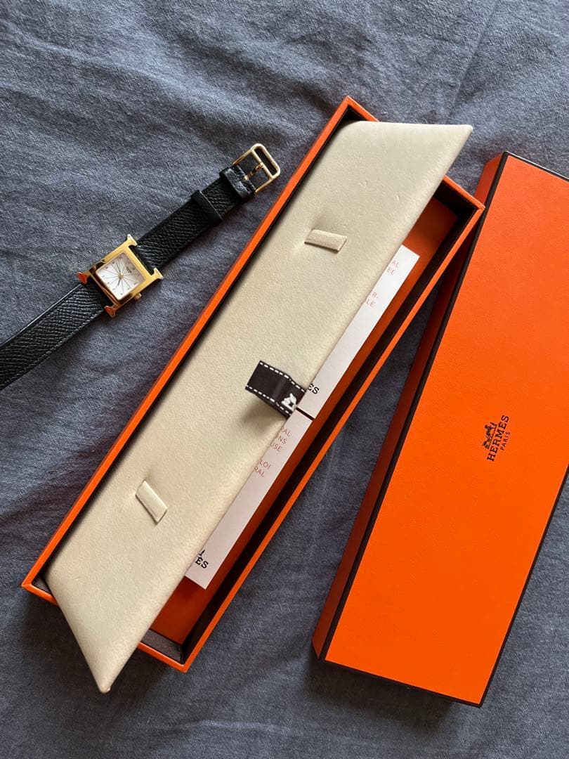 エルメス　HERMES レディース ブラック Hウォッチ　時計