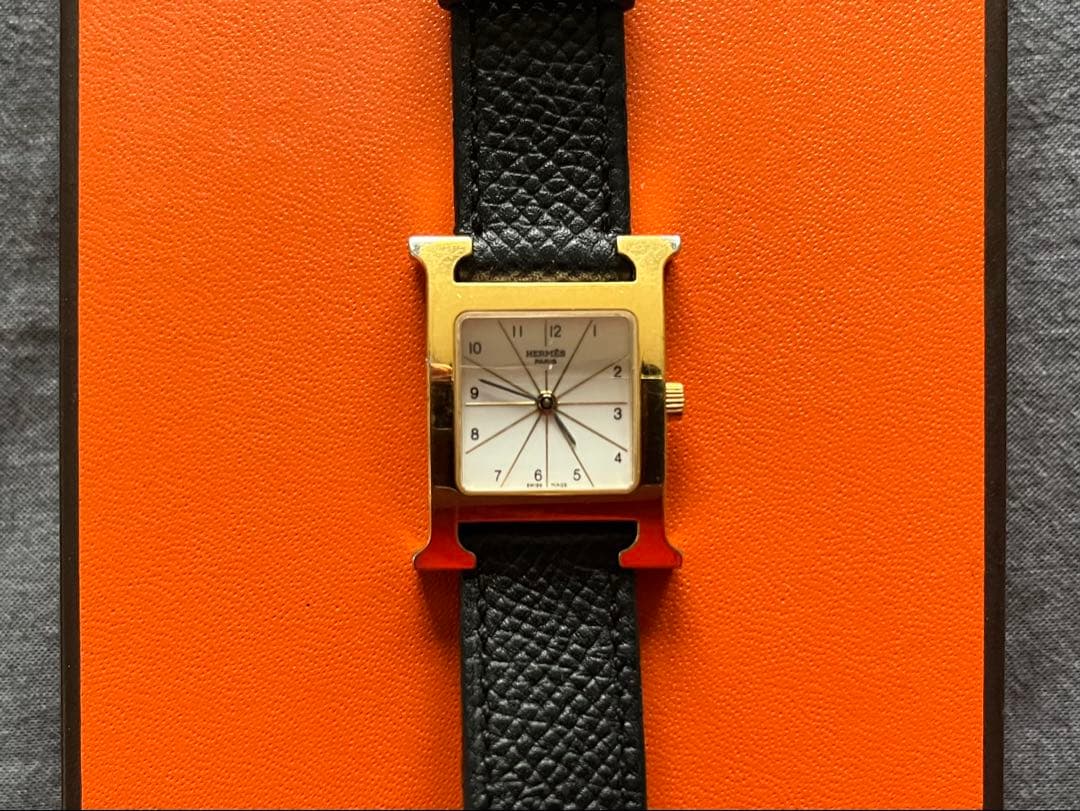 エルメス　HERMES レディース ブラック Hウォッチ　時計