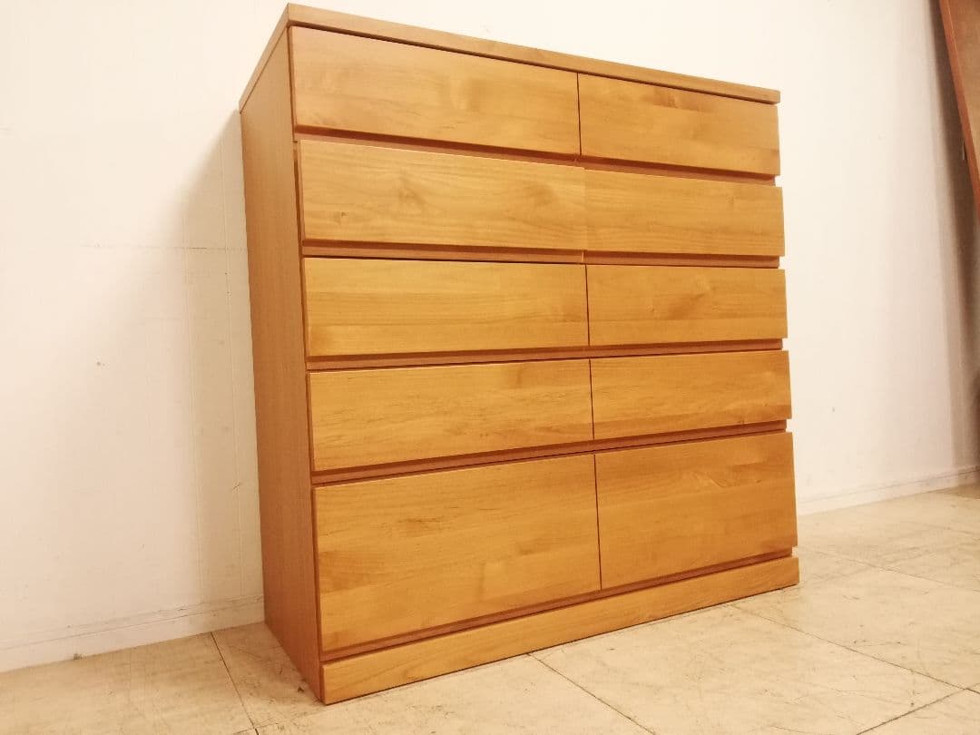 モデルルーム展示品 丸田木工 アルダー材 高級モダンチェスト 桐箪笥