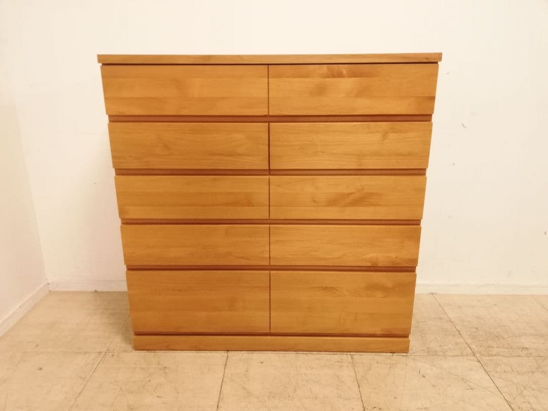 モデルルーム展示品 丸田木工 アルダー材 高級モダンチェスト 桐箪笥