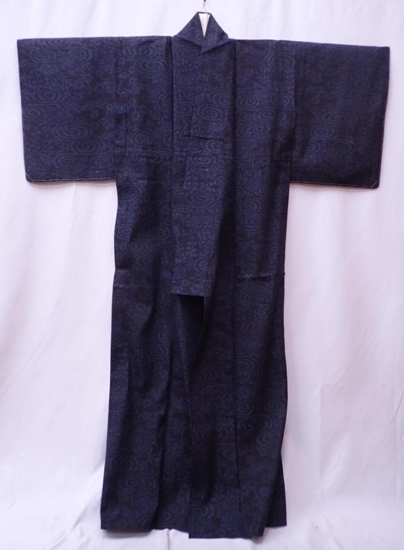 逸品 本場結城紬 証紙付 身丈157.5cm(+4cm) 真綿手紬 単衣仕立て