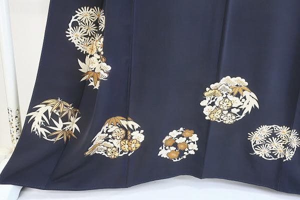 ★専用★美品 色留袖 藍鼠 笹 松 梅 花丸文 金彩加工 身丈159cm お洒落