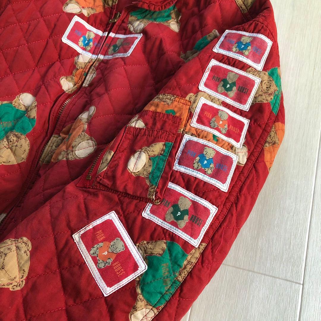 ピンクハウス くま 熊 ワッペン キルティング 中綿入り ブルゾン