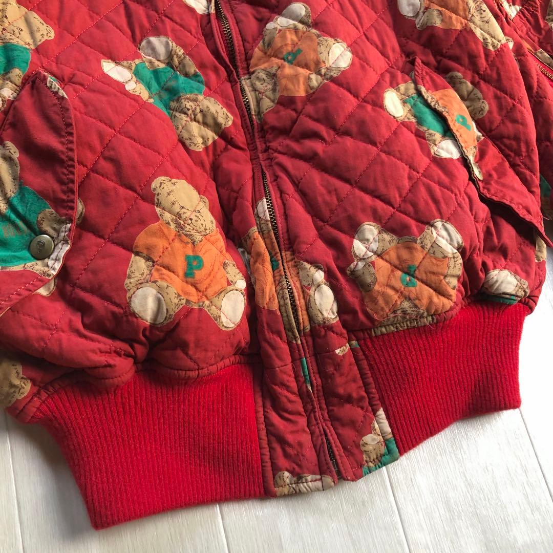 ピンクハウス くま 熊 ワッペン キルティング 中綿入り ブルゾン