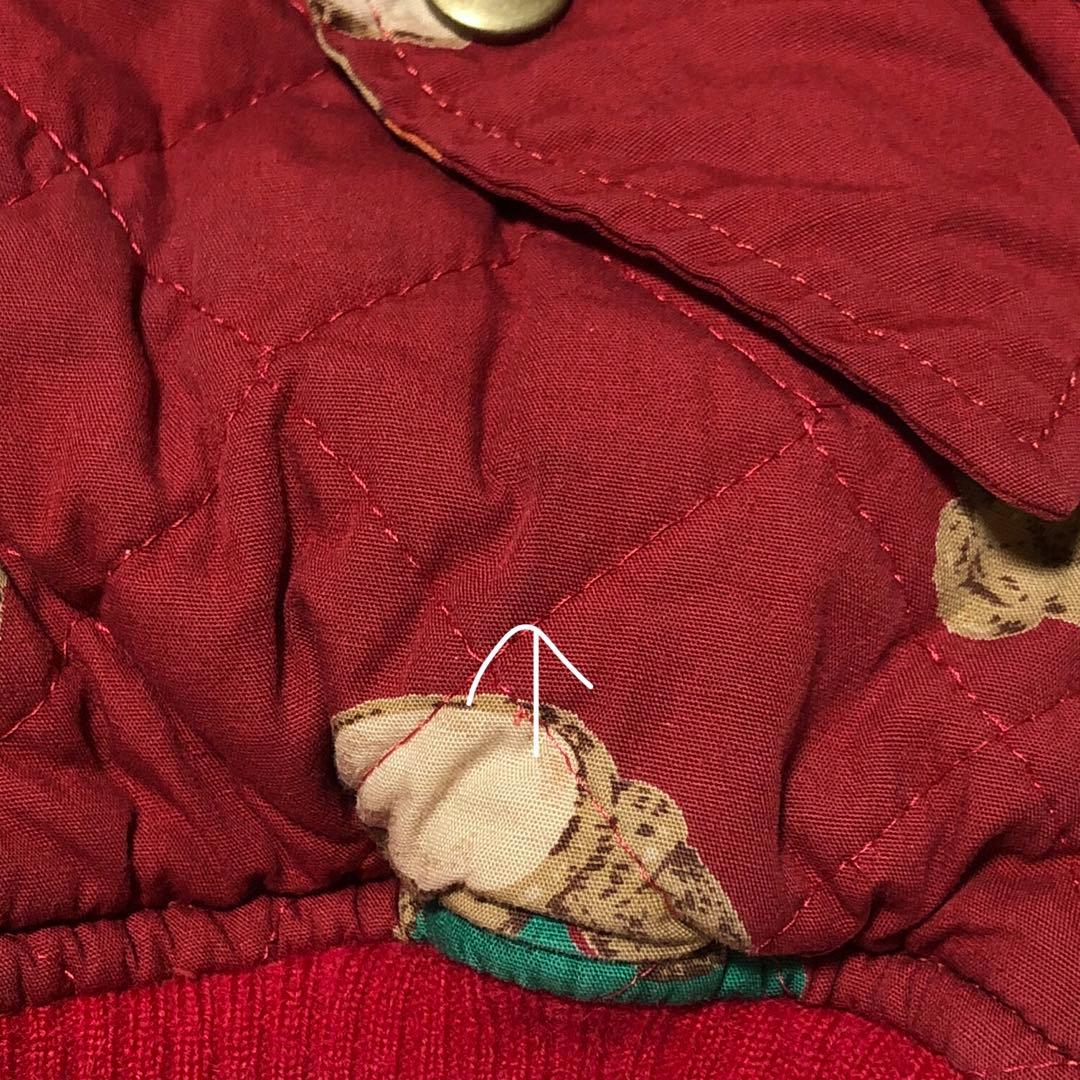 ピンクハウス くま 熊 ワッペン キルティング 中綿入り ブルゾン