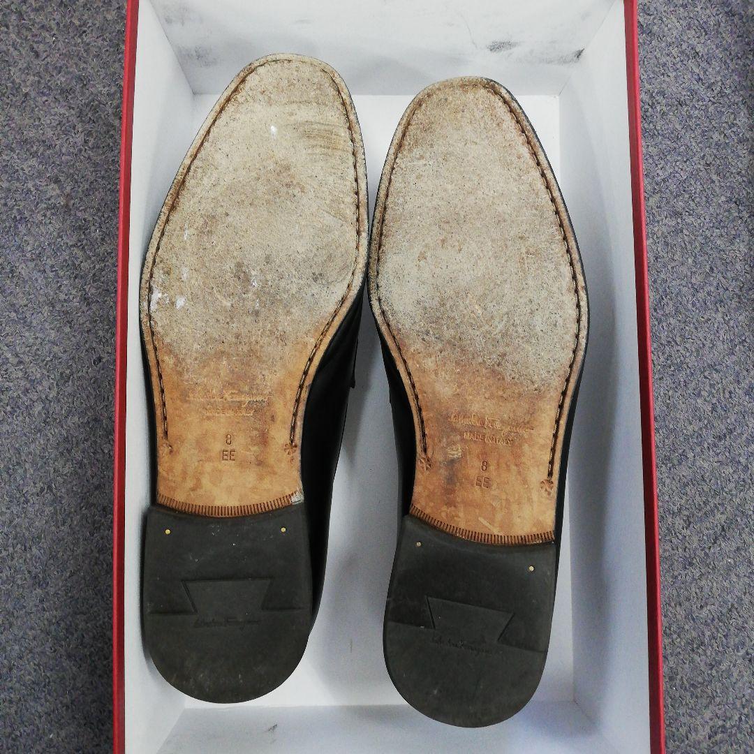 FERRAGAMO 黒 レザー ローファー