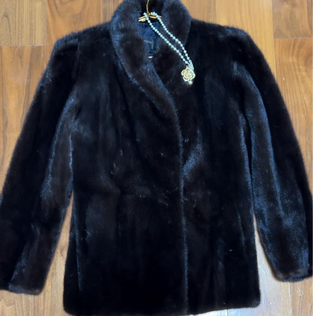 Pierre BalmainミンクファーコートBLACKGLAMA 逆毛仕上げ