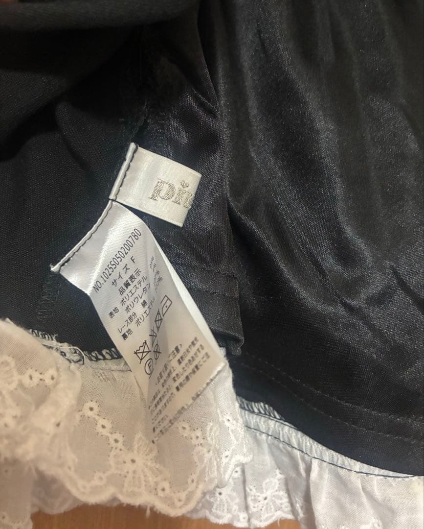 pium コットンフリルリボンティアードミニスカート　ブラック　ぴうむ