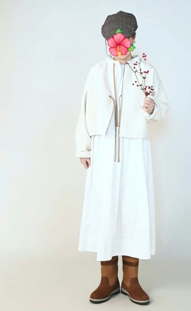 新品　45R ONEONE 起毛のミリタリーボレロ　コーデュロイ　ベージュ