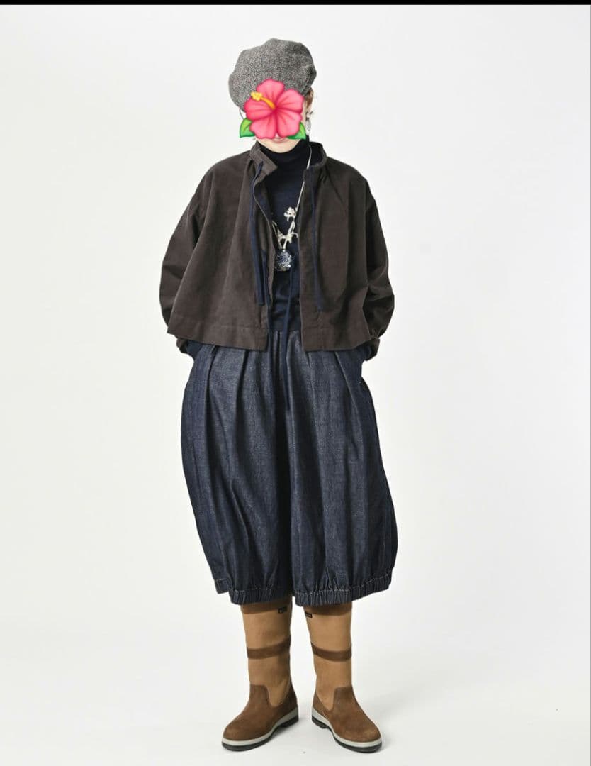 新品　45R ONEONE 起毛のミリタリーボレロ　コーデュロイ　ベージュ