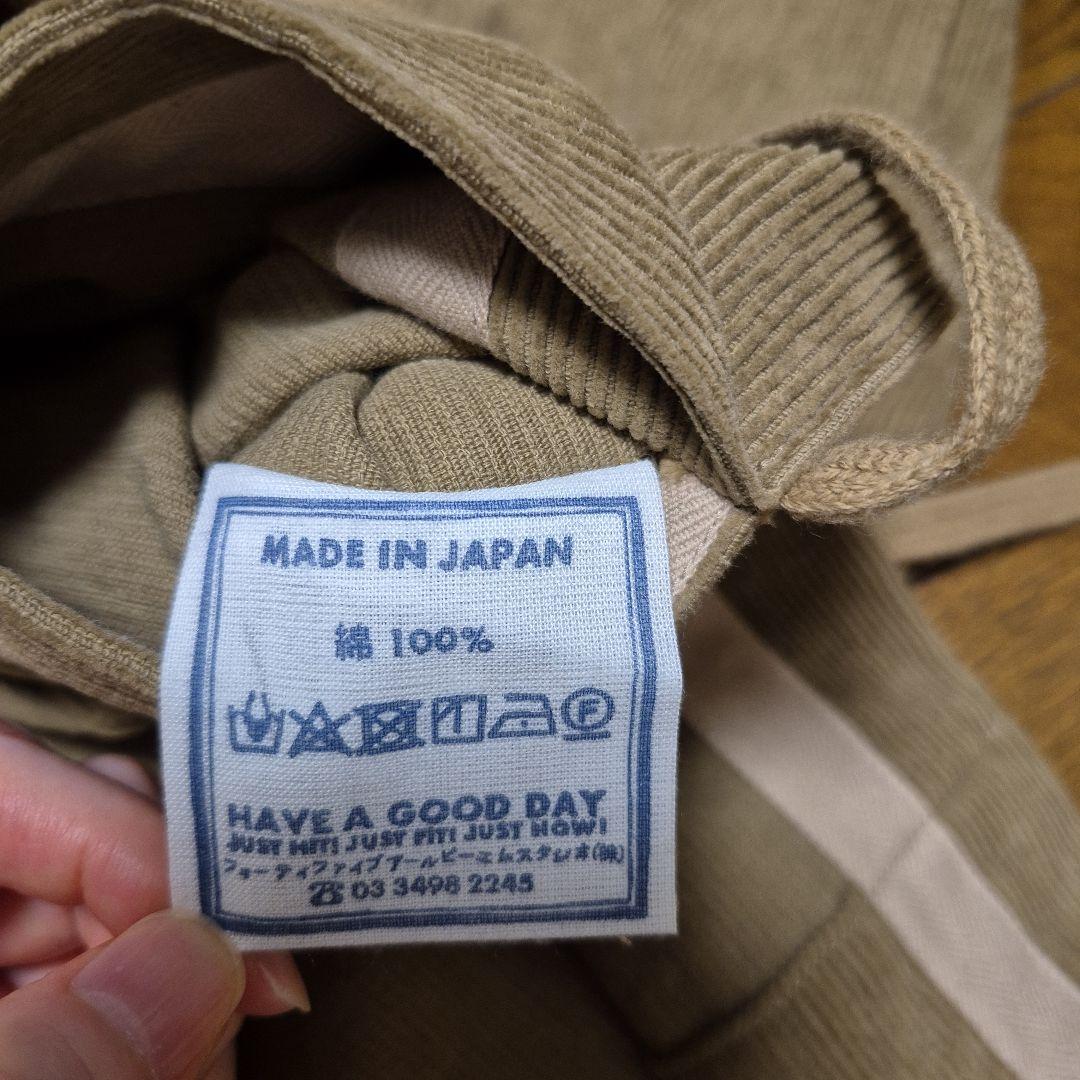 新品　45R ONEONE 起毛のミリタリーボレロ　コーデュロイ　ベージュ