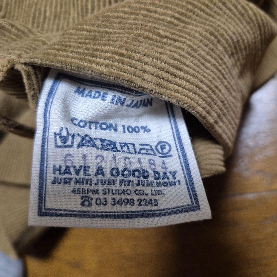 新品　45R ONEONE 起毛のミリタリーボレロ　コーデュロイ　ベージュ