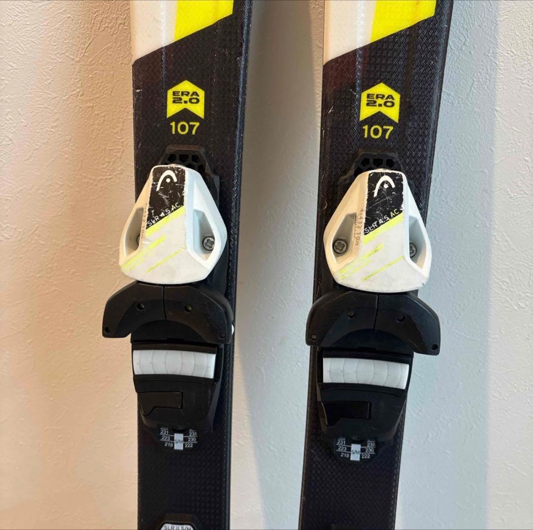 HEAD ERA 2.0 スキー板 107cm ビンディング、伸縮式ストック付き