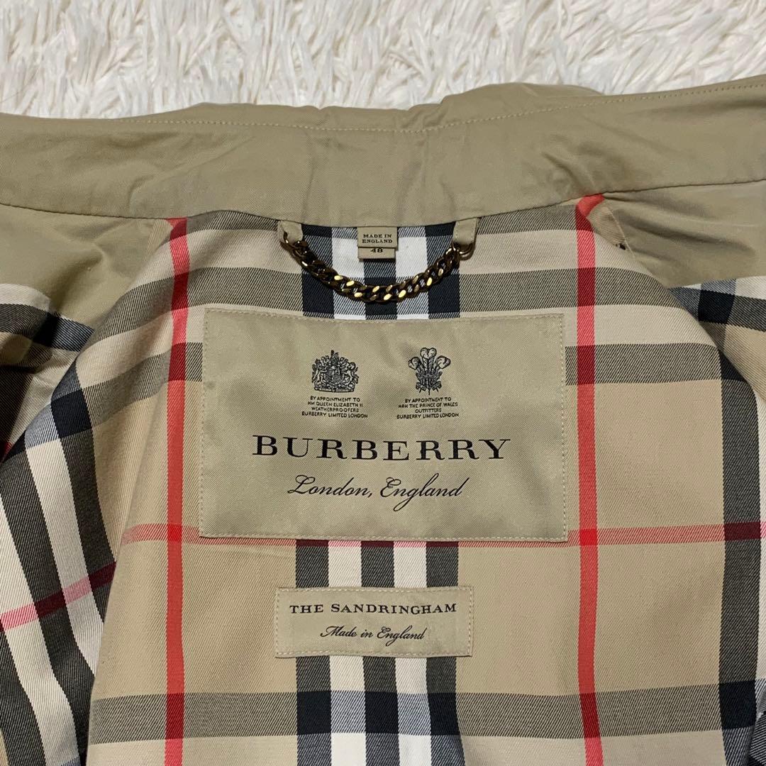 美品　バーバリー　サンドリンガム トレンチコート　ロング丈　メガチェック