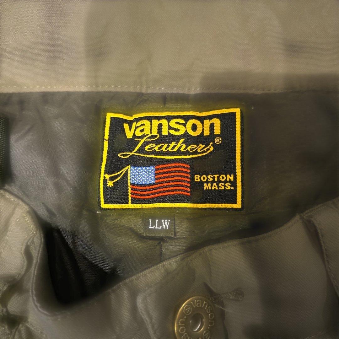 VANSON バンソン バイクパンツ LLW 中綿入 防風防寒 オリーブグリーン