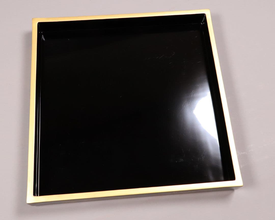 輪島塗 四君子 金蒔絵 二段重 重台 二枚蓋 黒塗 朱塗 木箱 木製 MA90