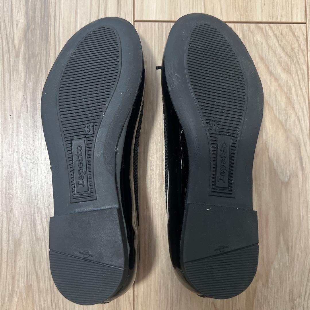 Repetto ブラック エナメル　バレエシューズ 31