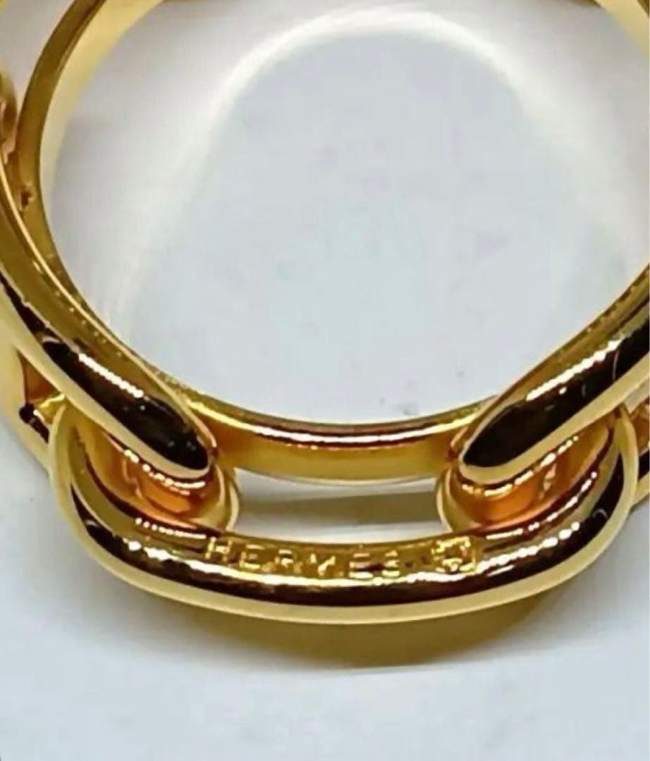 【Sale・美品】エルメス　スカーフリング シェーヌダンクル　箱付