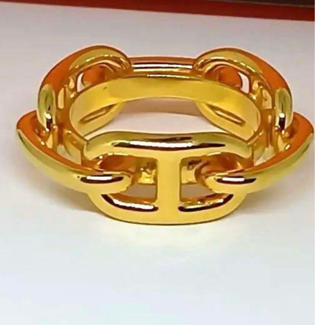 【Sale・美品】エルメス　スカーフリング シェーヌダンクル　箱付