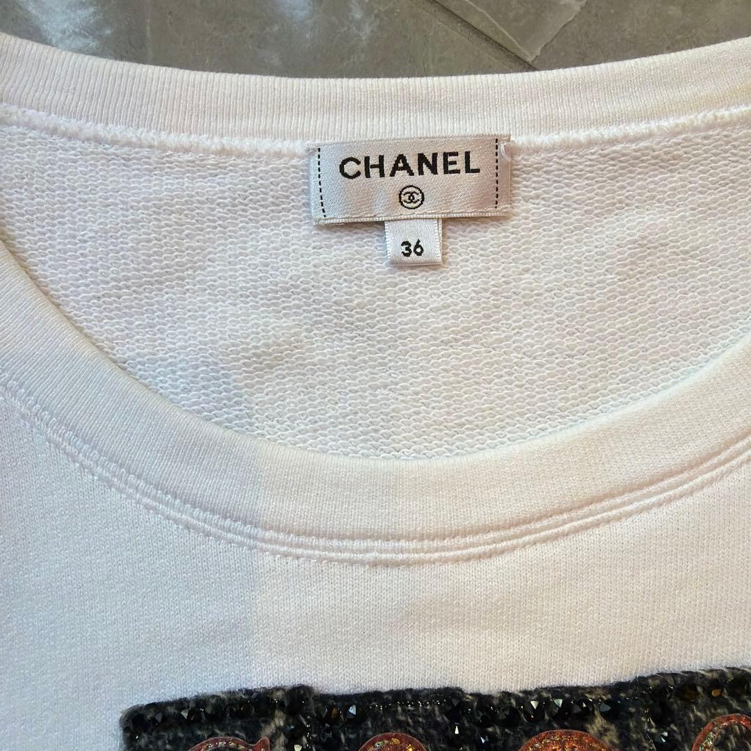 CHANEL ロゴ刺繍 半袖Tシャツ 36