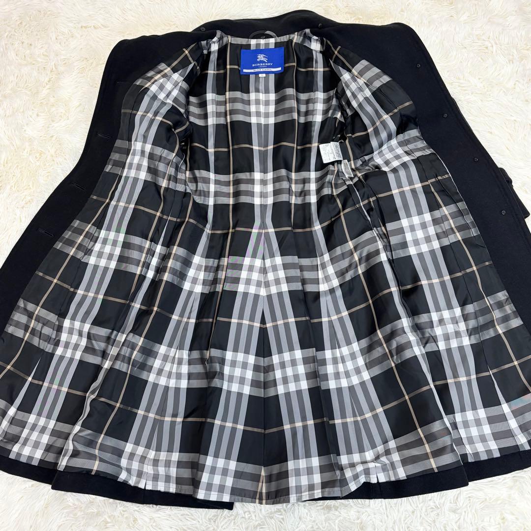 BURBERRY BLUE LABEL アンゴラ混 ロングコート ノバチェック