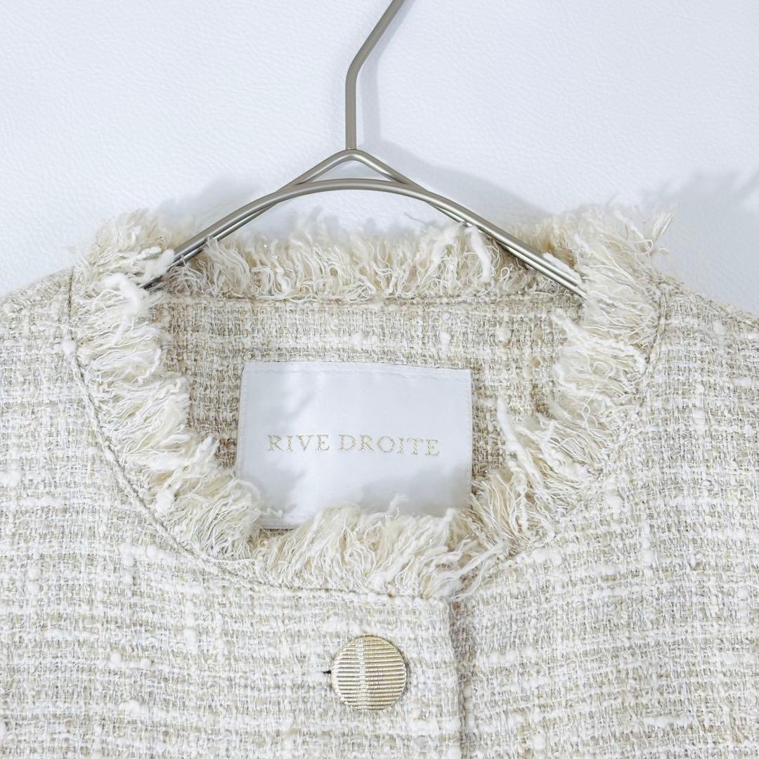 768 新品✨リヴドロワ ツイードミドルジャケット 23AW アイボリー