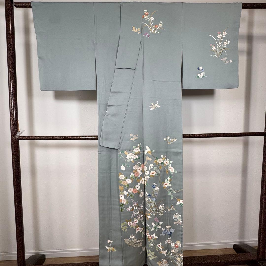 超美品　正絹　訪問着　着物　帯揚げ　帯締め　袋帯　辻ヶ花　4点　セット　156