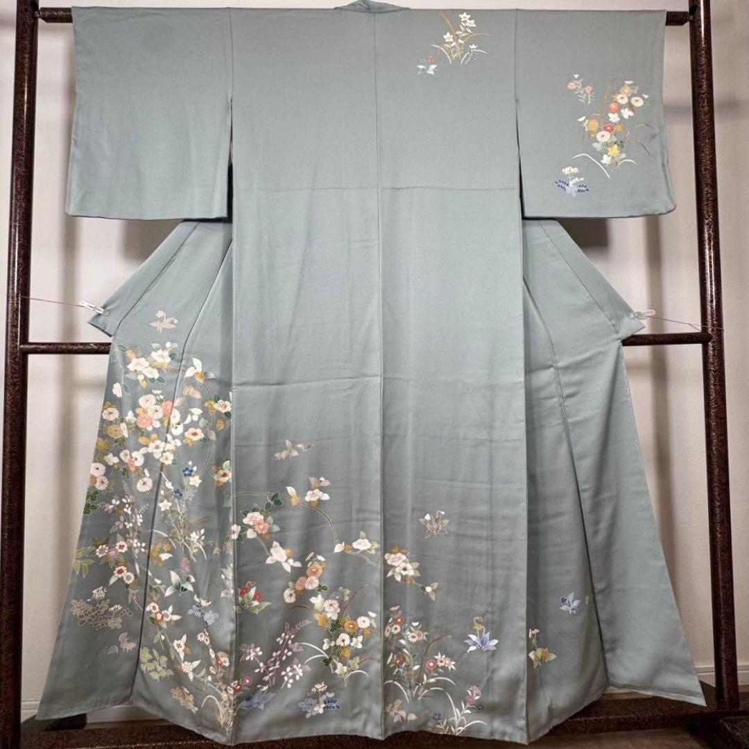 超美品　正絹　訪問着　着物　帯揚げ　帯締め　袋帯　辻ヶ花　4点　セット　156