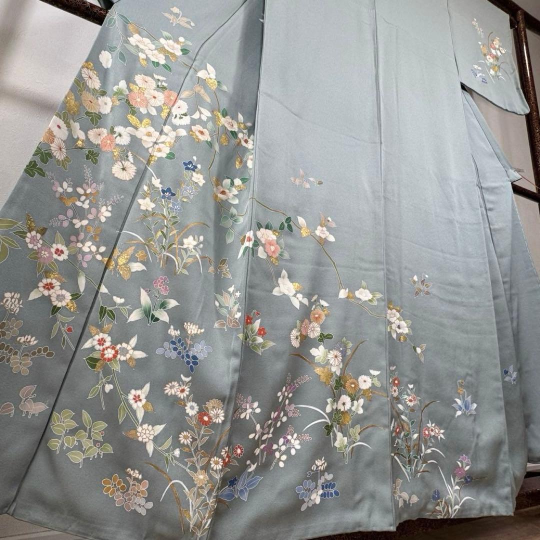 超美品　正絹　訪問着　着物　帯揚げ　帯締め　袋帯　辻ヶ花　4点　セット　156