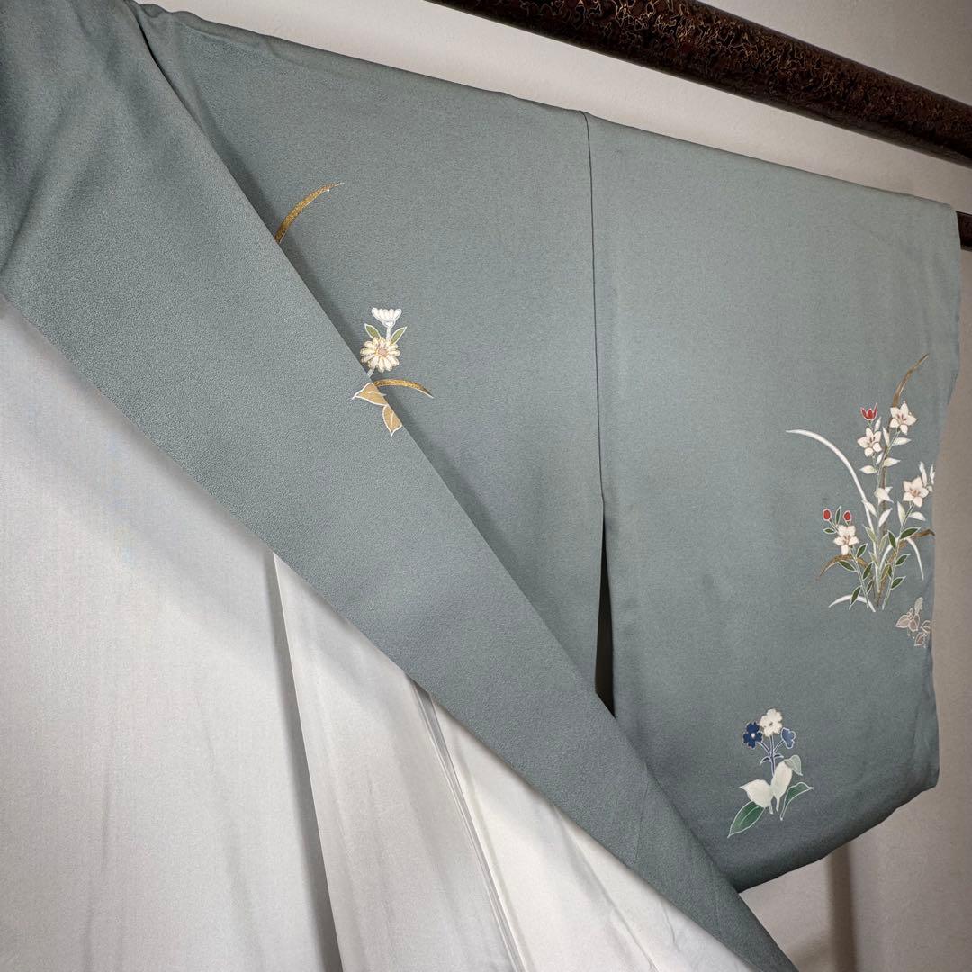 超美品　正絹　訪問着　着物　帯揚げ　帯締め　袋帯　辻ヶ花　4点　セット　156