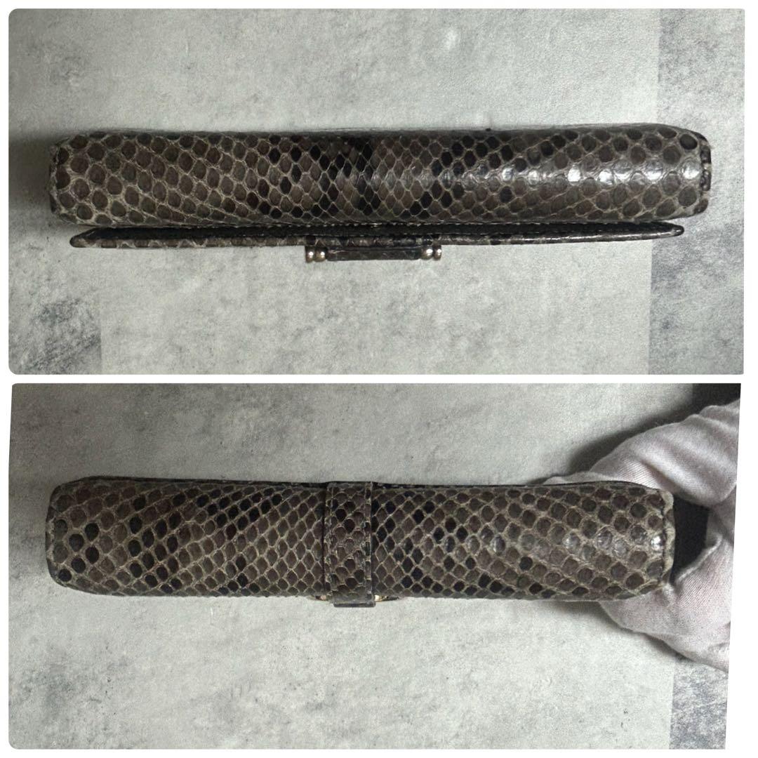 GUCCI【付属品完備】長財布 パイソン ホースビット フラップ ゴールド金具