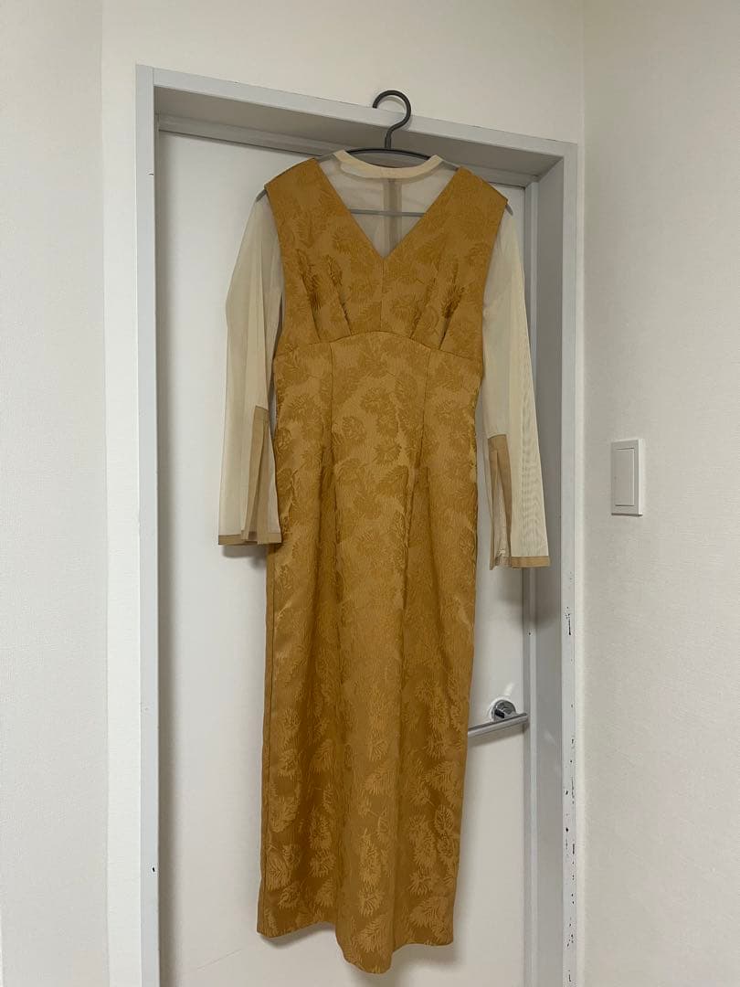 【AIMER】チュールブラウス付きジャカードIラインパーティードレス