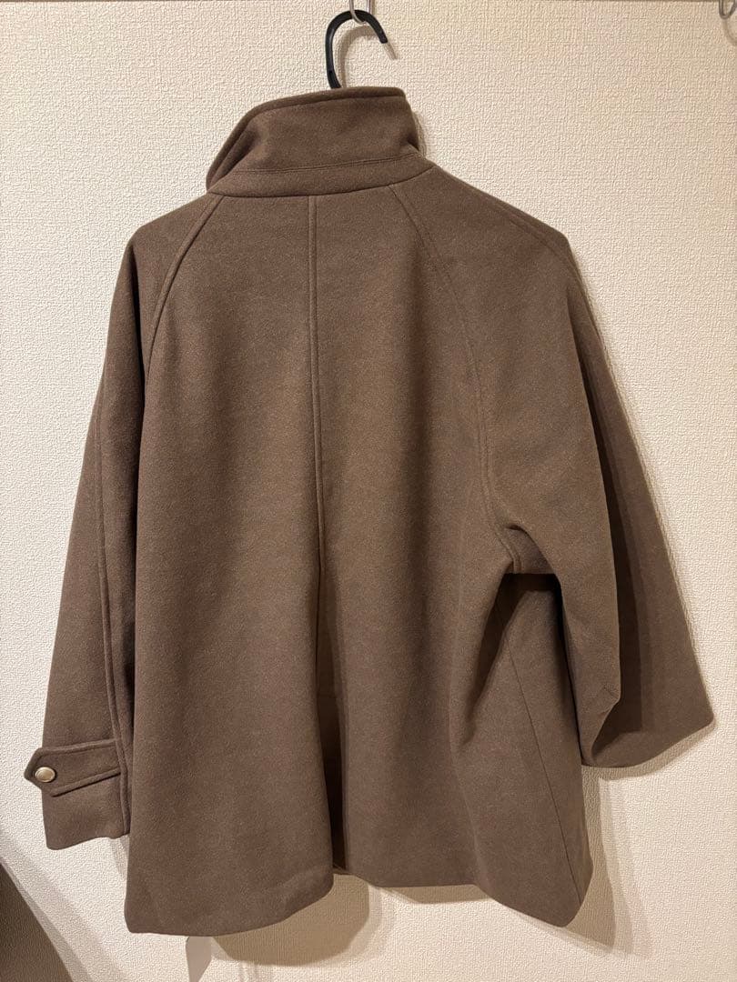 新品タグ付き★callautia ゴールドボタン ミドルコート ブラウン L
