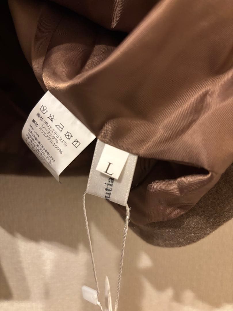 新品タグ付き★callautia ゴールドボタン ミドルコート ブラウン L