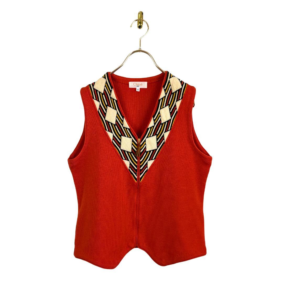 Chloe Golf クロエゴルフ 柄入りニットベスト M