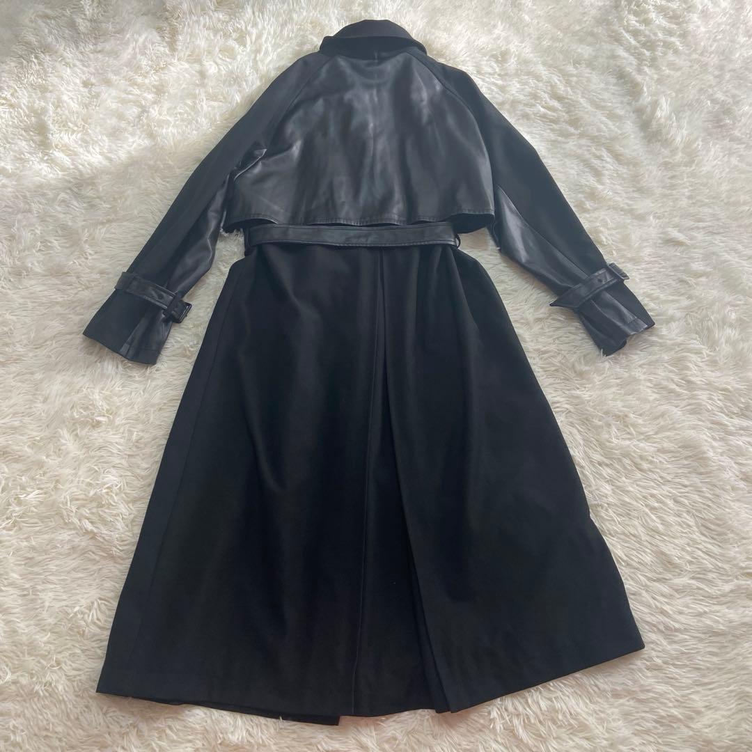 HARE トレンチコート　フェイクレザー ブラック　トレンチコート