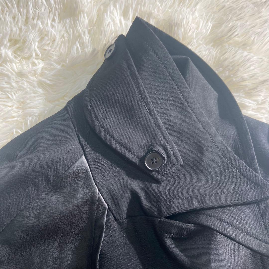 HARE トレンチコート　フェイクレザー ブラック　トレンチコート