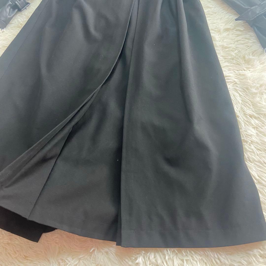 HARE トレンチコート　フェイクレザー ブラック　トレンチコート