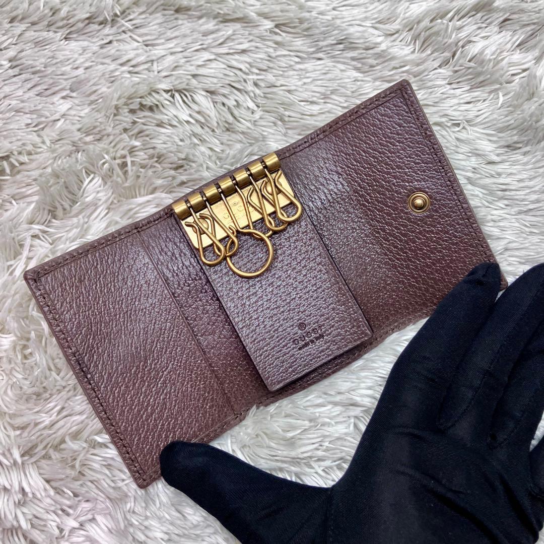 箱付き極美品✨GUCCI 6連キーケース オフディア マーモント シェリーライン