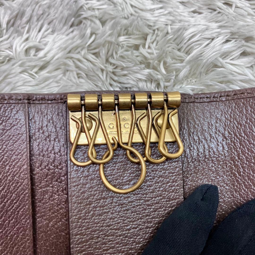 箱付き極美品✨GUCCI 6連キーケース オフディア マーモント シェリーライン