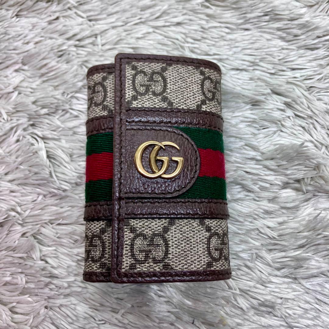 箱付き極美品✨GUCCI 6連キーケース オフディア マーモント シェリーライン
