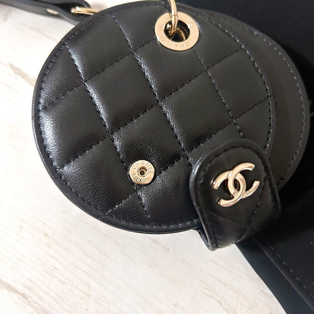 CHANEL シャネル　マトラッセ ラムスキン ネームタグチャーム ストラップ