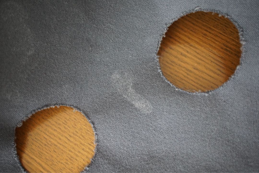 ブラック コムデギャルソン フェイクレザー パンチング エプロン ワンピース