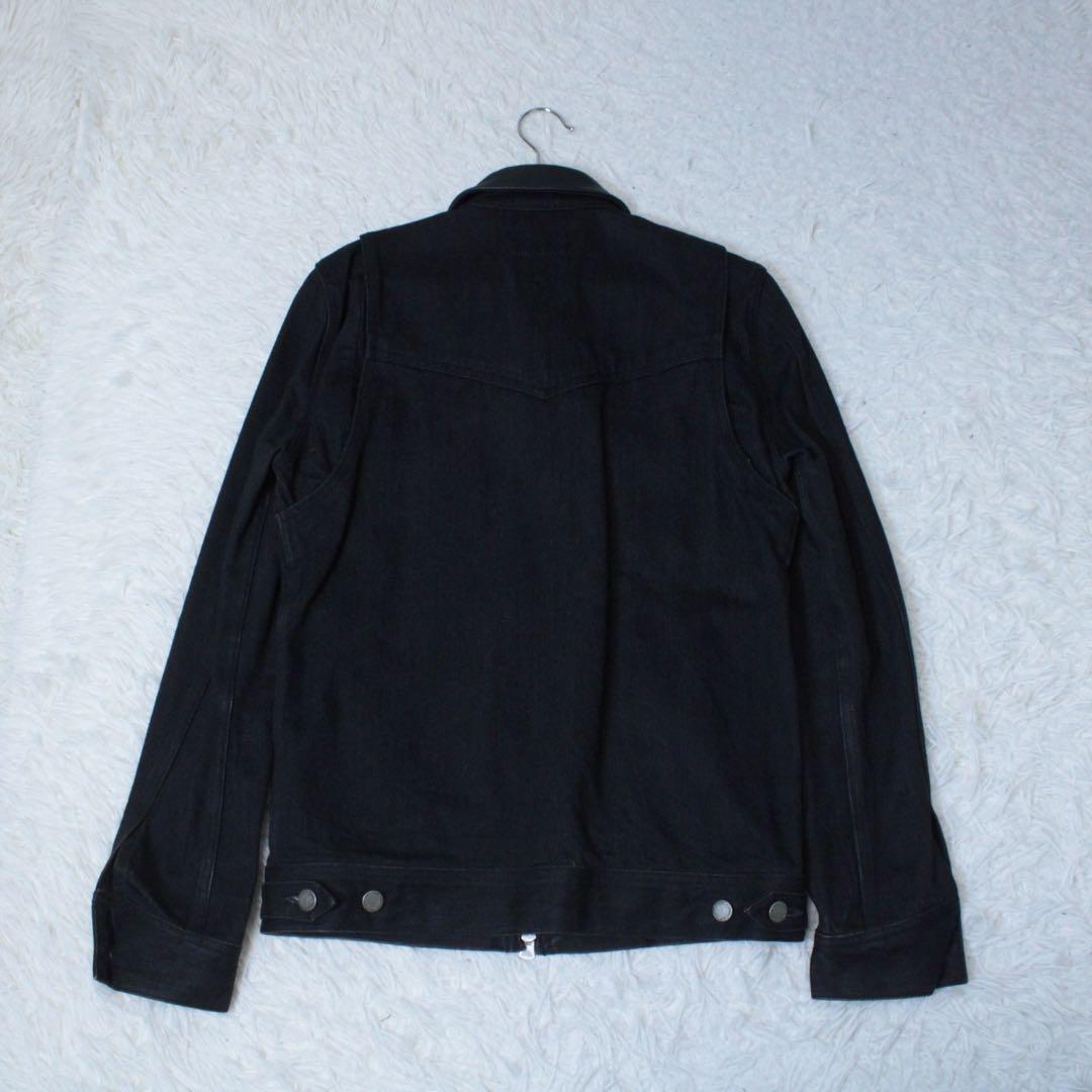 RUDE GALLERY 日本製 ホースハイド 切替トラッカージャケット 黒 4