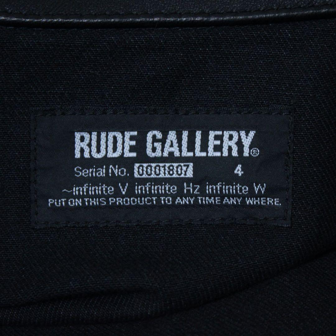 RUDE GALLERY 日本製 ホースハイド 切替トラッカージャケット 黒 4