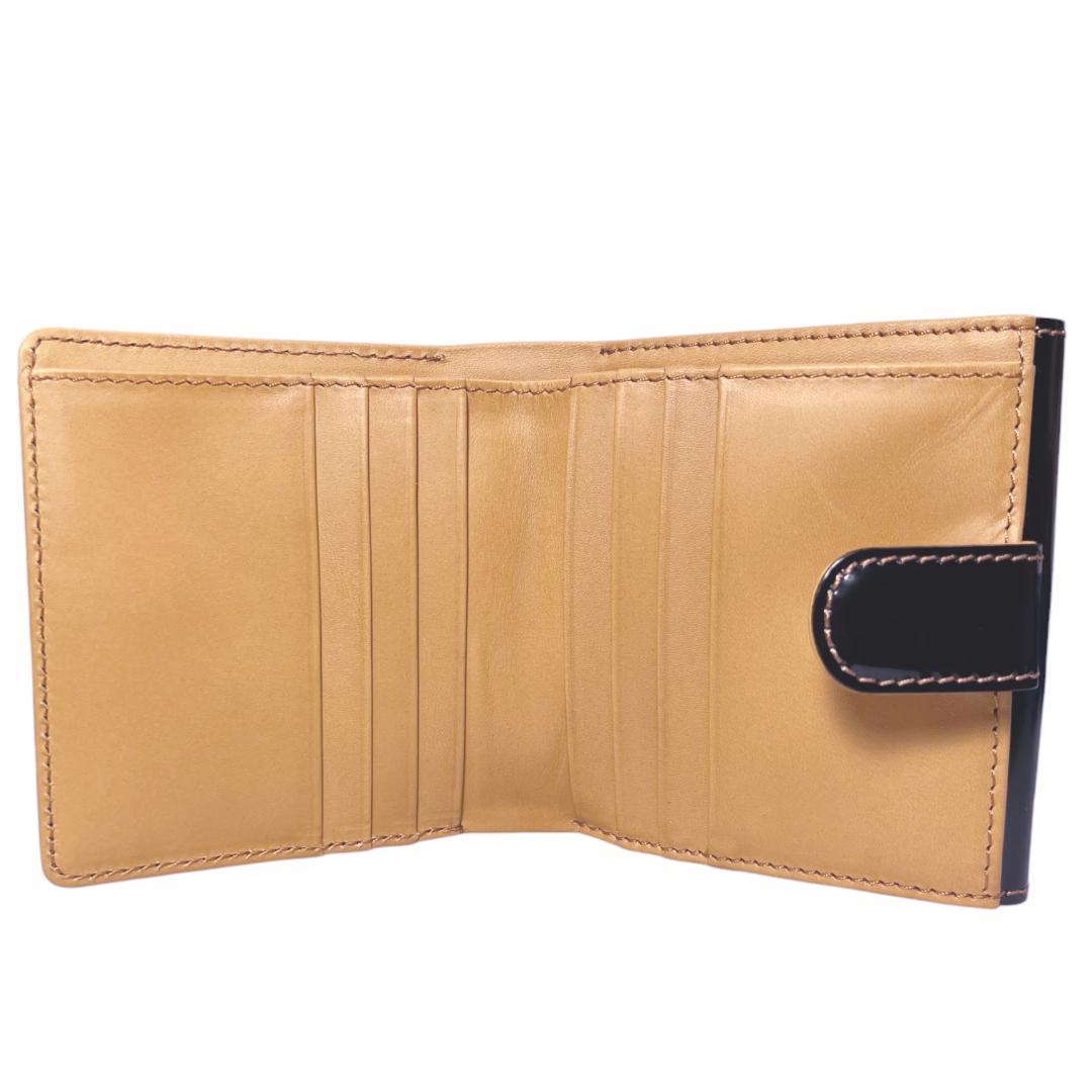 大峽製鞄 OHBA コードバン 二つ折り財布 ブラック 黒 ナチュラル　大峡