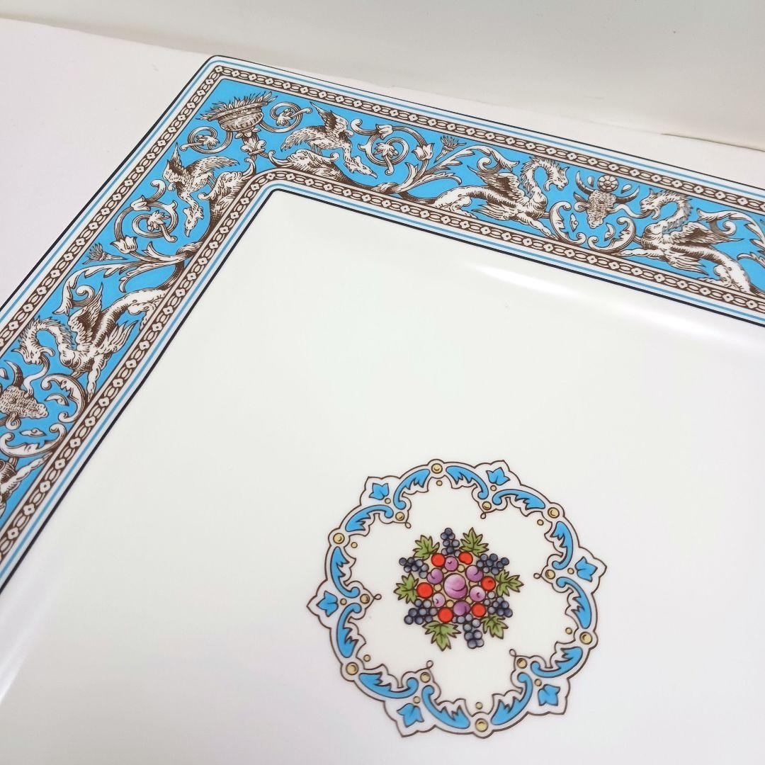 Y3332-6 ウェッジウッド フロレンティーンターコイズ 角皿 大皿 箱付